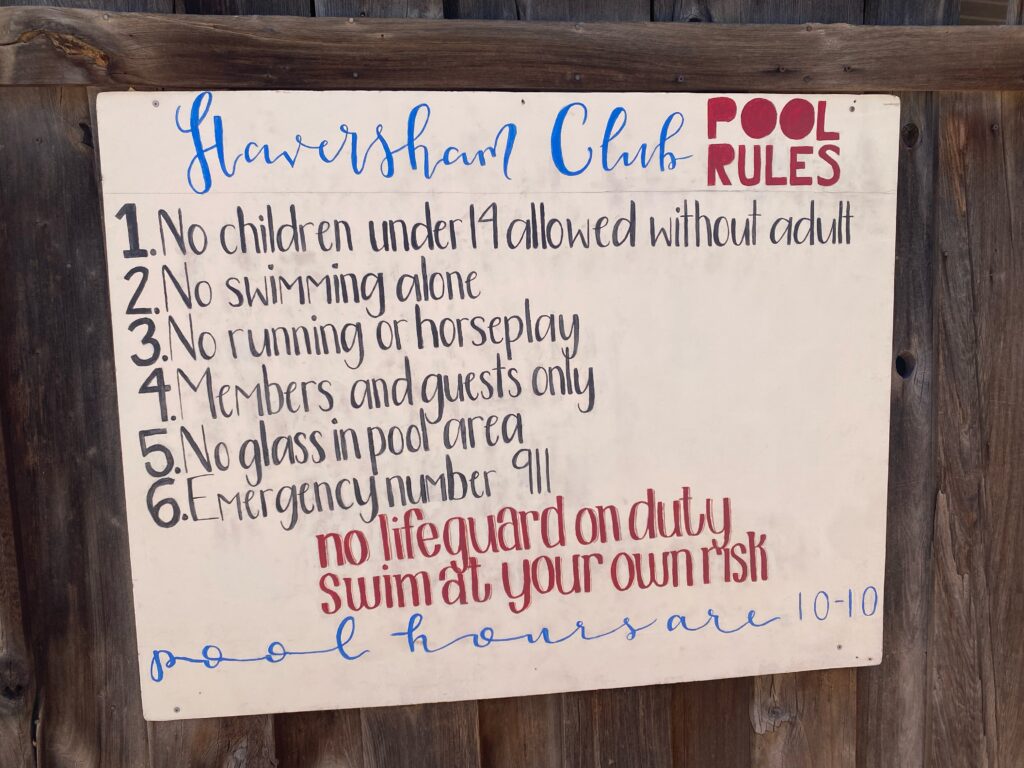 Haversham Club Pool Rules